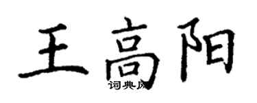 丁謙王高陽楷書個性簽名怎么寫