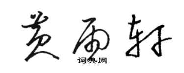 駱恆光黃雨軒草書個性簽名怎么寫