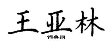 丁謙王亞林楷書個性簽名怎么寫