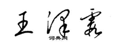 梁錦英王澤霞草書個性簽名怎么寫