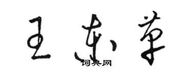 駱恆光王東革草書個性簽名怎么寫