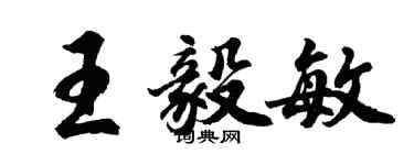 胡問遂王毅敏行書個性簽名怎么寫