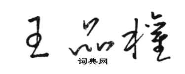 駱恆光王品權草書個性簽名怎么寫