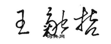 駱恆光王融哲草書個性簽名怎么寫