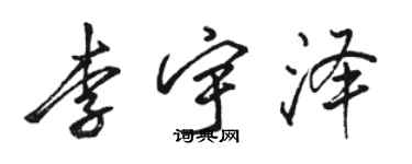駱恆光李宇澤行書個性簽名怎么寫