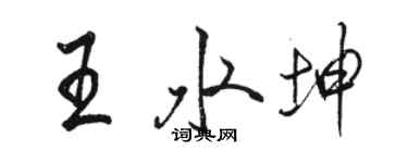 駱恆光王水坤行書個性簽名怎么寫