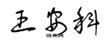 曾慶福王安科草書個性簽名怎么寫