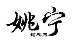 胡問遂姚寧行書個性簽名怎么寫