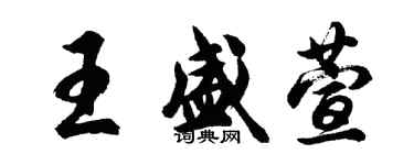 胡問遂王盛萱行書個性簽名怎么寫