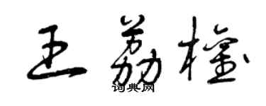 曾慶福王荔權草書個性簽名怎么寫
