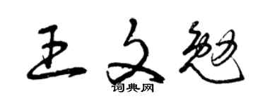 曾慶福王文勉草書個性簽名怎么寫