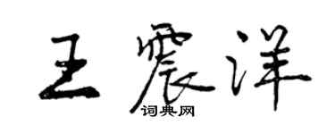 曾慶福王震洋行書個性簽名怎么寫