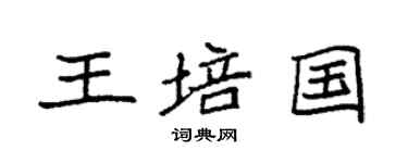 袁強王培國楷書個性簽名怎么寫