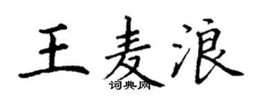 丁謙王麥浪楷書個性簽名怎么寫