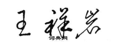 駱恆光王祥岩草書個性簽名怎么寫