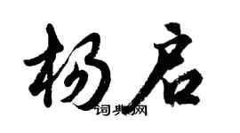 胡問遂楊啟行書個性簽名怎么寫