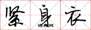 段相林緊身衣行書怎么寫