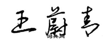 曾慶福王蔚青草書個性簽名怎么寫