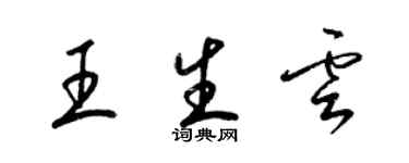 梁錦英王生雲草書個性簽名怎么寫