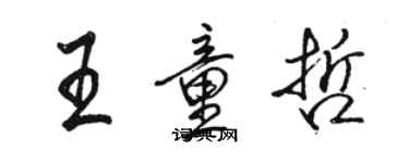 駱恆光王童哲行書個性簽名怎么寫