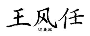 丁謙王風任楷書個性簽名怎么寫
