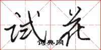 駱恆光試花行書怎么寫