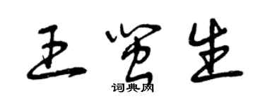 曾慶福王閩生草書個性簽名怎么寫