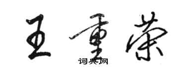 駱恆光王重榮行書個性簽名怎么寫