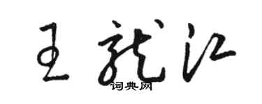 駱恆光王龍江草書個性簽名怎么寫