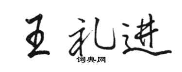 駱恆光王禮進行書個性簽名怎么寫