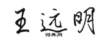 駱恆光王遠明行書個性簽名怎么寫