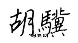 王正良胡驥行書個性簽名怎么寫
