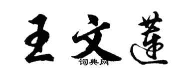 胡問遂王文蓮行書個性簽名怎么寫