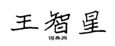 袁強王智星楷書個性簽名怎么寫