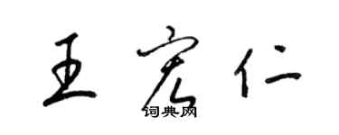 梁錦英王宏仁草書個性簽名怎么寫