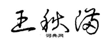 曾慶福王秋滿草書個性簽名怎么寫