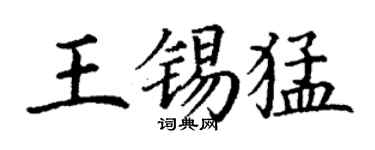 丁謙王錫猛楷書個性簽名怎么寫