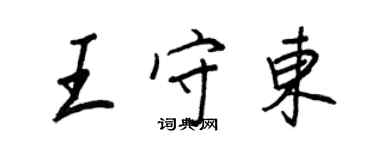 王正良王守東行書個性簽名怎么寫