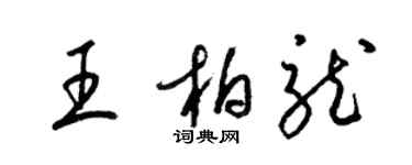 梁錦英王柏龍草書個性簽名怎么寫