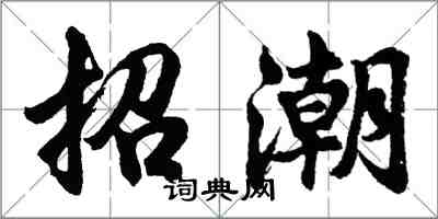 胡問遂招潮行書怎么寫