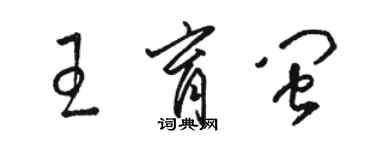 駱恆光王育閩草書個性簽名怎么寫