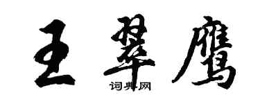 胡問遂王翠鷹行書個性簽名怎么寫