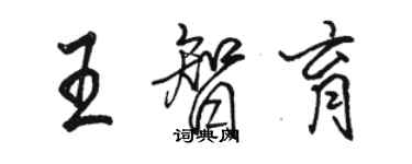 駱恆光王智育行書個性簽名怎么寫