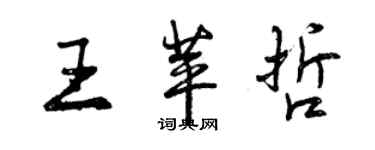 曾慶福王苹哲行書個性簽名怎么寫