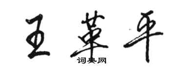 駱恆光王革平行書個性簽名怎么寫