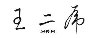 駱恆光王二虎草書個性簽名怎么寫