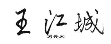 駱恆光王江城行書個性簽名怎么寫
