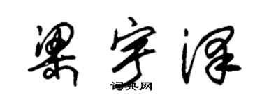 朱錫榮梁宇澤草書個性簽名怎么寫