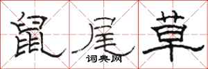 駱恆光鼠尾草隸書怎么寫