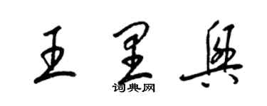 梁錦英王里興草書個性簽名怎么寫